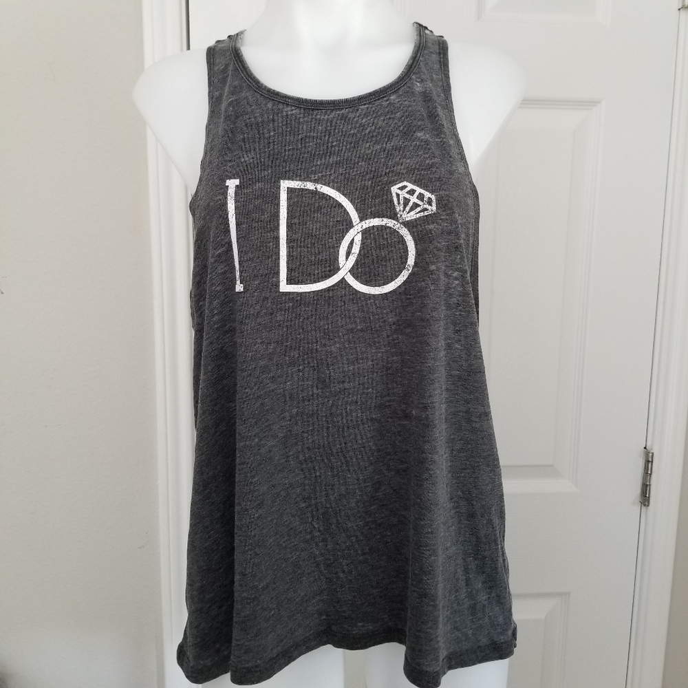 Modern Lux I DO Ring Bachelorette Bride Tank Top L NWT